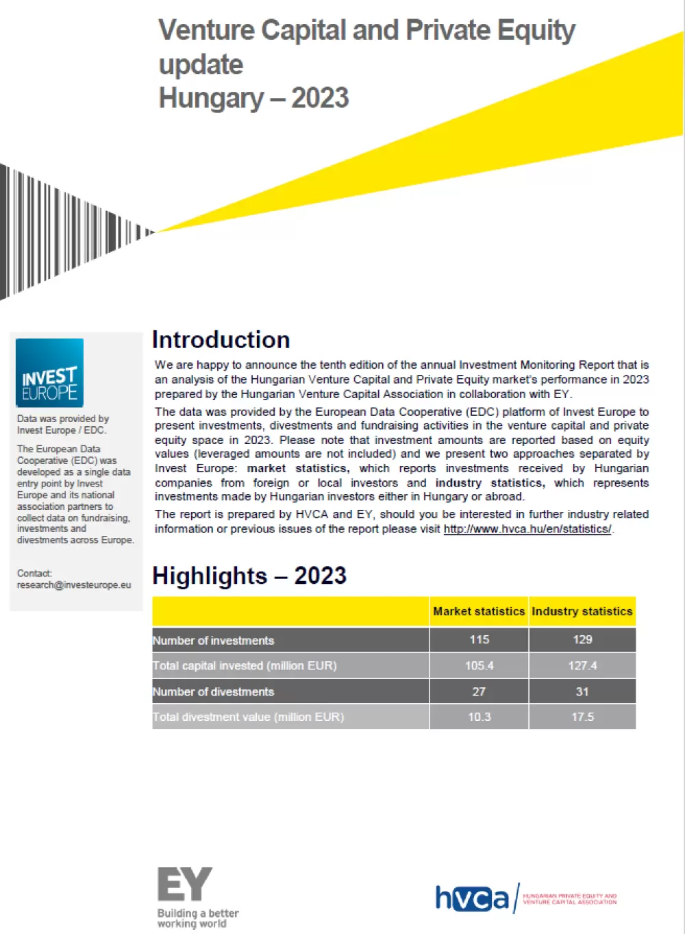 HVCA Investment Monitoring Report FY 2023